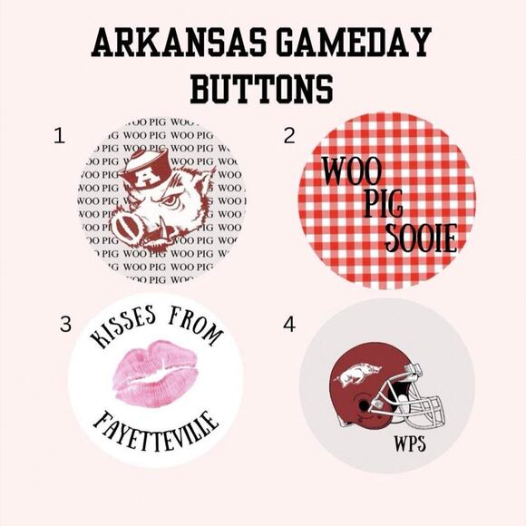 Arkansas game day buttons - Picture 1 of 1
